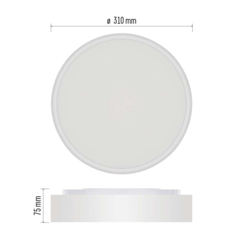 LED prisadené svietidlo RORI kruhové, biele, 17W, CCT 2