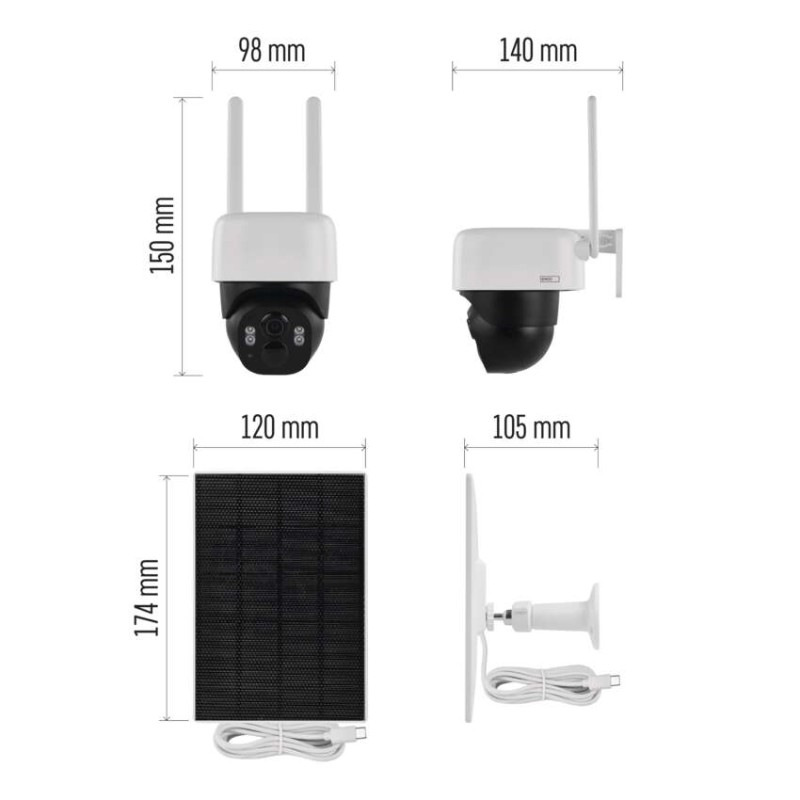 GoSmart Vonkajšia batériová kamera IP-1200 WASP s WiFi a solárnym panelom