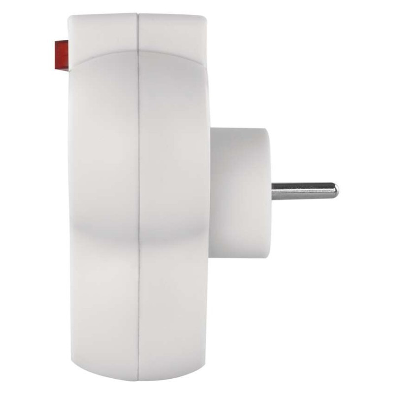 Rozbočovacia zásuvka 3× guľatá, biela 3