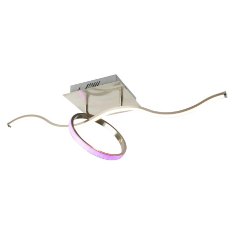 Stropné svietidlo, nikel matný, kruh nastaviteľný v strede, diaľkové ovládanie, menič farieb, fixáci 15