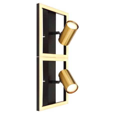 Nástenné svietidlo kov čierny matný, kov mosadz matná, plast biely, DxŠxV: 440x220x155mm, vrátane LE 3