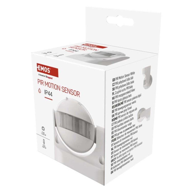 PIR senzor (pohybové čidlo) IP44 1200W, biely 5