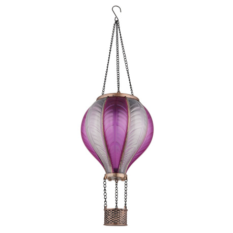 Solárne svietidlo, kov čierny, zlatá patina, plast ružový, satinovaný, vypínač, efekt ohňa, batéria 8