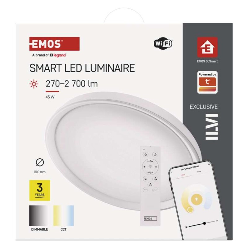 Inteligentné LED svietidlo GoSmart, prisadené, kruhové, 45W, CCT, stmievateľné, WiFi 13