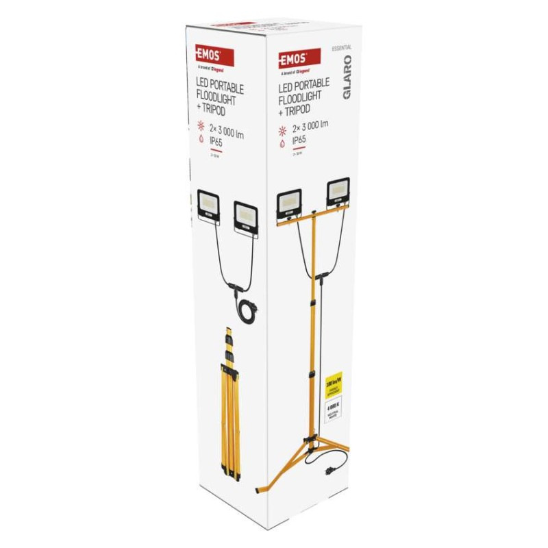 LED reflektor GLARO, 2×30W + trojnožka, neutrálna biela 12