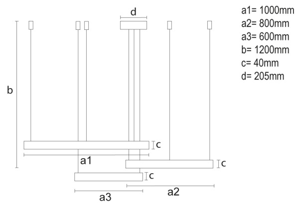 LED závesné svietidlo + diaľkový ovládač 170W - J4385/B 1