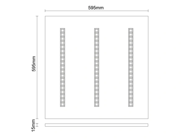 LED podhľadový panel 36W / 595x595 / SMD / 4000K / WH / UGR16 - PL122 5