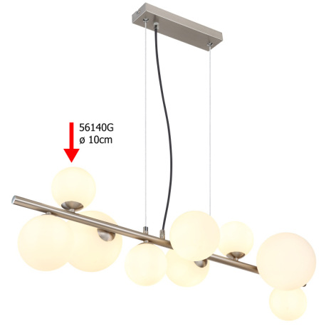 Náhradné sklo opál, Ø 10 cm pre 56140-13H, 56140-2W, 56140-3W, 56140-4D, 56140-4T, 56140-6S, 56140-9