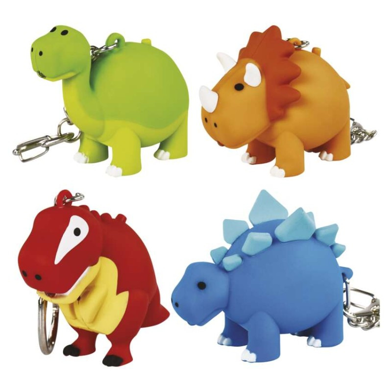 LED kľúčenka – dinosaurus na 3× LR54, 24 ks, display box 4