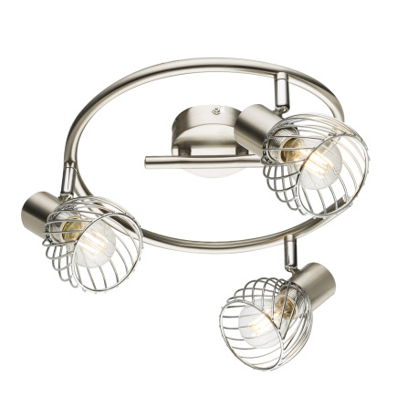 Stropné svietidlo, kov, nikel, chróm, Ø: 280, V: 160, bez žiaroviek 3xE14, max. 40W 230V.