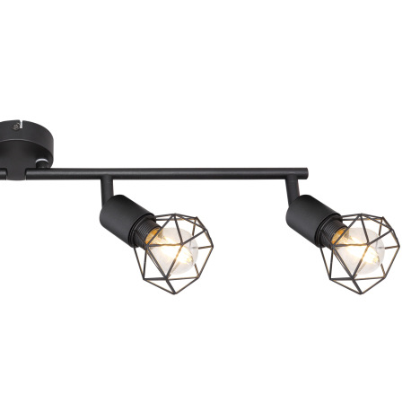 Stropné svietidlo, kov čierny, nastaviteľné, DxŠxV: 600x80x195, bez žiaroviek 4xE14, max. 40W 230V 15