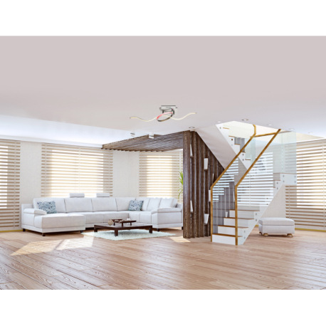 Stropné svietidlo, nikel matný, kruh nastaviteľný v strede, diaľkové ovládanie, menič farieb, fixáci 18