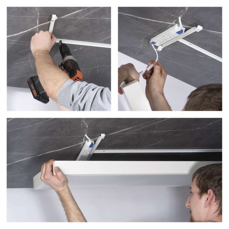 LED panel BAXXO 30×120, obdĺžnikový prisazeny biely, 36W neutr. b. 12