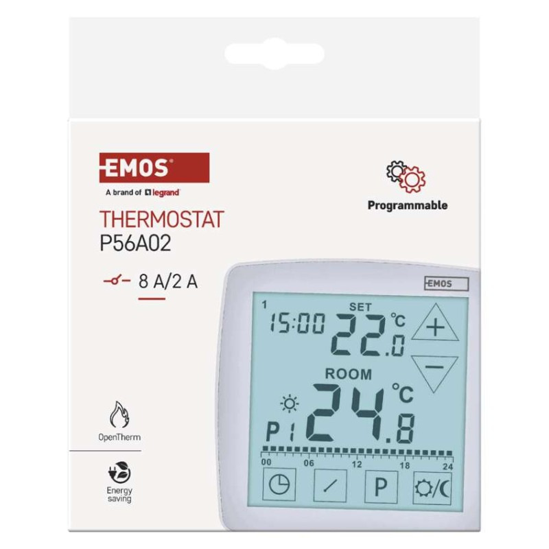 Izbový programovateľný drôtový OpenTherm termostat P56A02 13