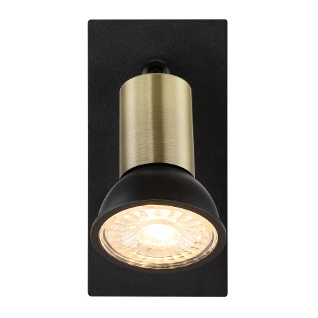 Nástenné svietidlo kov čierny matný, kov zlatej farby, kolískový vypínač na výrobku, ŠxV: 60x105mm, 3