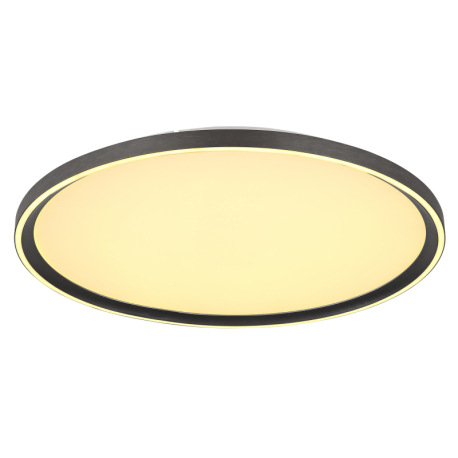 Stropné svietidlo, brúsený hliník sivý, akryl biely, silikón biely, stmievateľné, niekoľko úrovní po 15