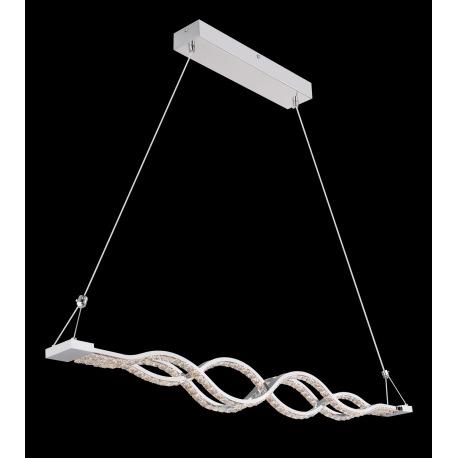 Závesné svietidlo, chróm, sklo priehľadné, sklenené krištále priehľadné, diaľkové ovládanie, fixácia 17