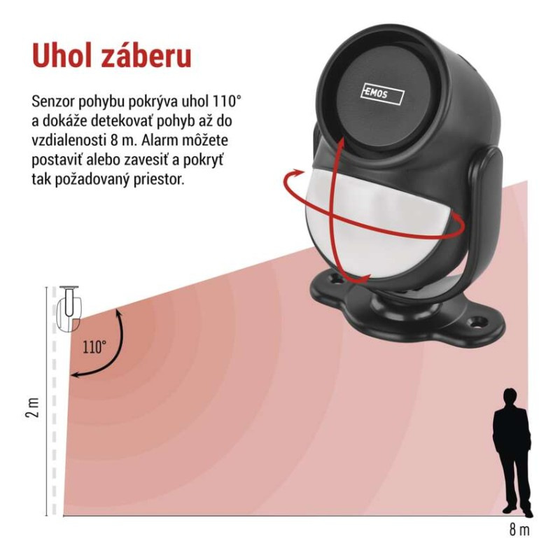Alarm s pohybovým senzorom EM‑125L PROTECTOR 2