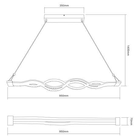 Závesné svietidlo, chróm, sklo priehľadné, sklenené krištále priehľadné, diaľkové ovládanie, fixácia 14