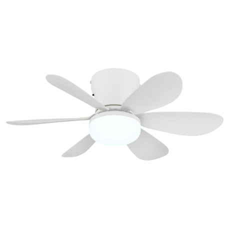 Stropný ventilátor, kov/plast, matná biela, stmievateľný, viacero rýchlostí pomocou nástenného vypín 18