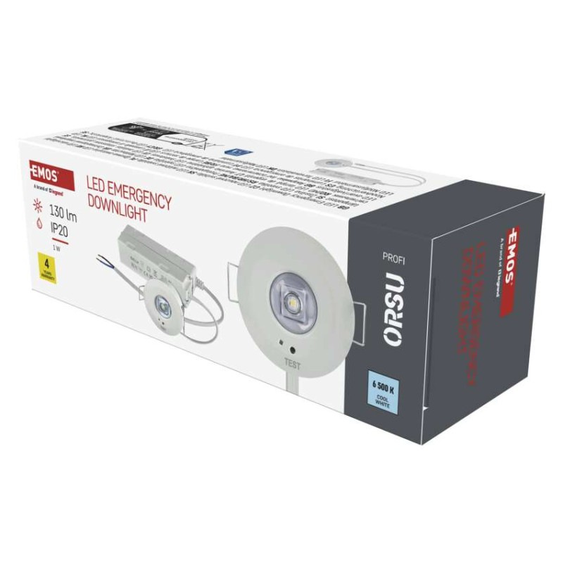 LED Núdzové svietidlo ORSU 1W 130lm 3h 11