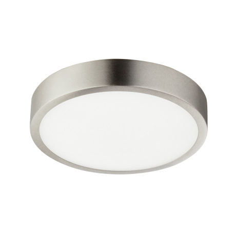 Stropné svietidlo, hliník matný nikel, akryl opálový, stmievateľné, D: 145, H: 26, vrátane 1xLED 15W 6