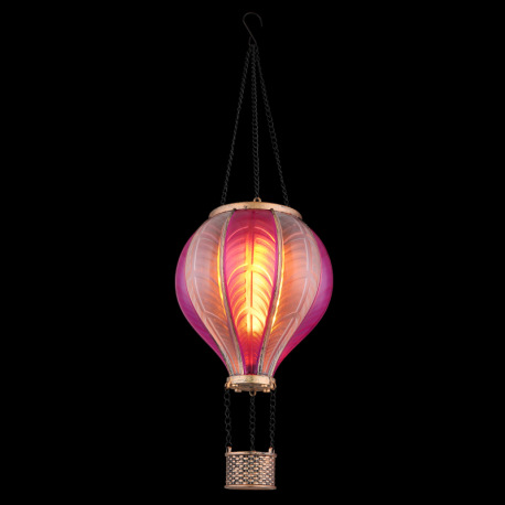 Solárne svietidlo, kov čierny, zlatá patina, plast ružový, satinovaný, vypínač, efekt ohňa, batéria 7