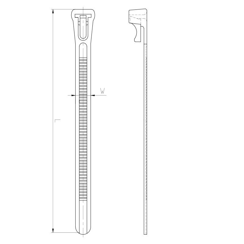 Viazacia páska rozoberateľná 300 / 7,6 UV čierna 100ks - TR7301UV 2