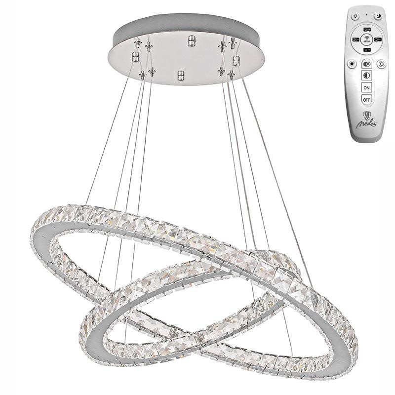 LED luxusné krištáľové svietidlo + diaľkový ovládač 130W - J6353/CH 1
