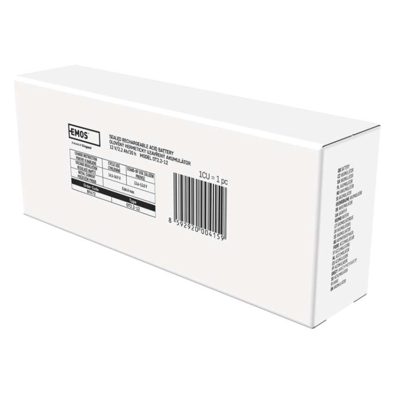 Bezúdržbový olovený akumulátor 12 V/2,2 Ah, faston 4,7 mm 5