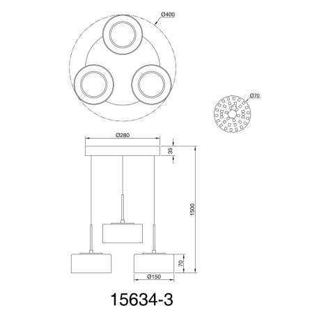 Závesné svietidlo, čierny matný kov, dymové sklo, číry akryl, čierny PVC kábel, možnosť skrátenia vý 9