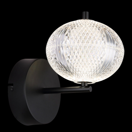 Nástenné svietidlo, kov čierny matný, číry akryl, niekoľko úrovní pomocou nástenného spínača, možnos 2