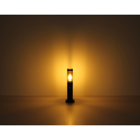 Vonkajšie svietidlo nerezová oceľ antracit, plast dymová farba, IP44, ø: 127mm, V: 800mm, bez žiarov 5