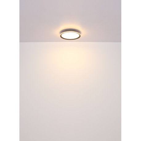 Stropné svietidlo, kov/hliník čierny matný, plast opál, niekoľko úrovní pomocou nástenného vypínača, 15