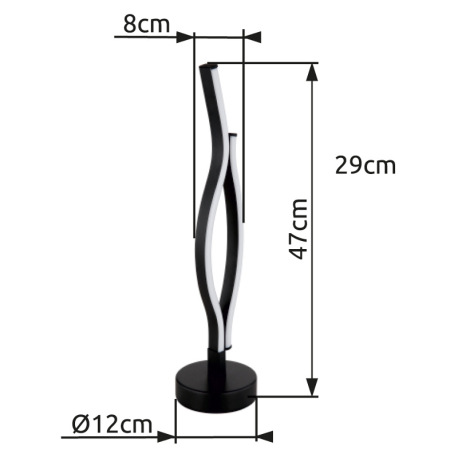 Stolná lampa kov čierny matný, plast biely, hliník čierny matný, kábel PVC čierny, vypínač na kábli, 16