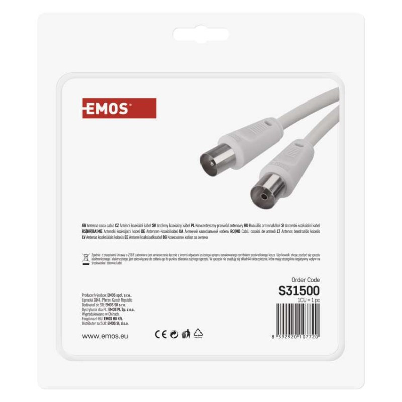 Anténny koaxiálny kábel tienený 15m – rovná vidlica 2