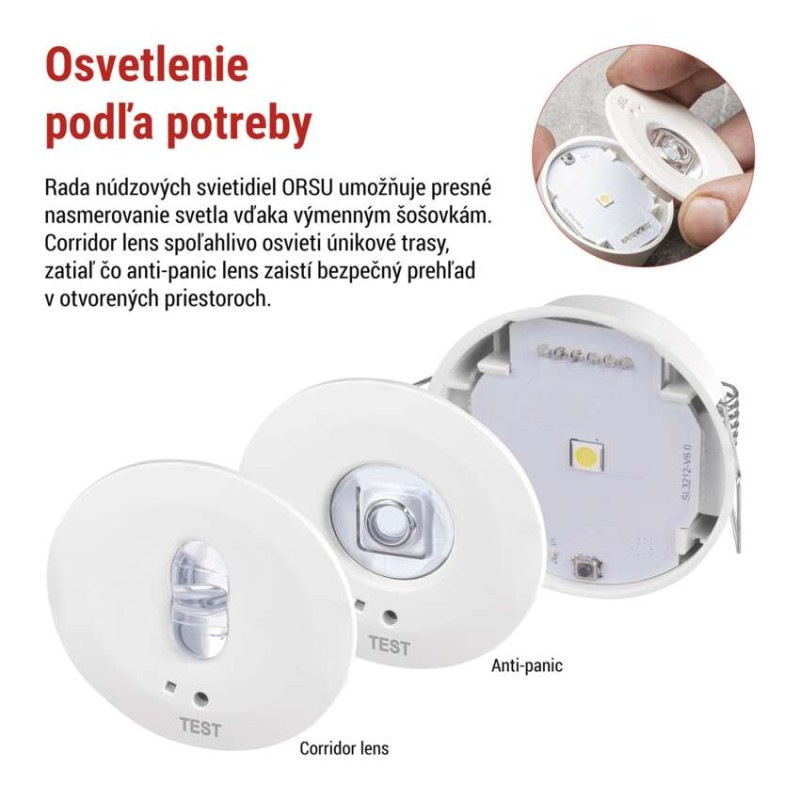 LED Núdzové svietidlo ORSU 1W 130lm 3h 3