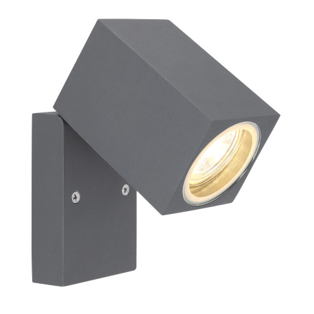 Vonkajšie svietidlo, hliník antracit, sklo priehľadné, otočné, nastaviteľné, IP44, ŠxV:65x165, H:115