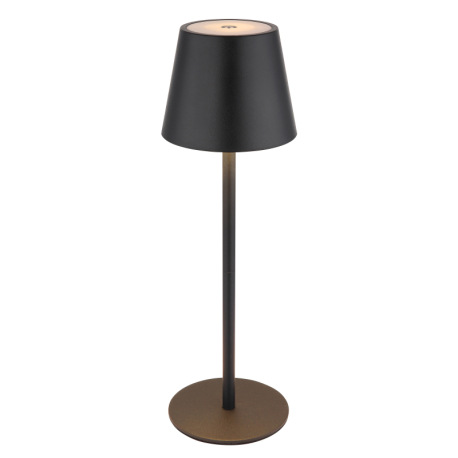 Stolová lampa, kov/plast čierny/biely, dotyk. zap/vyp/stmievanie, USB-A 2.0 - USB-C; aku CR18650 180 10