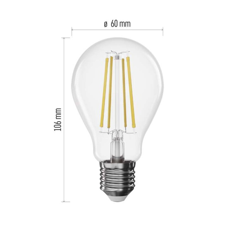 LED žiarovka Filament A60 / E27 / 7,5 W (75 W) / 1 055 lm / teplá biela / stmievateľná 1