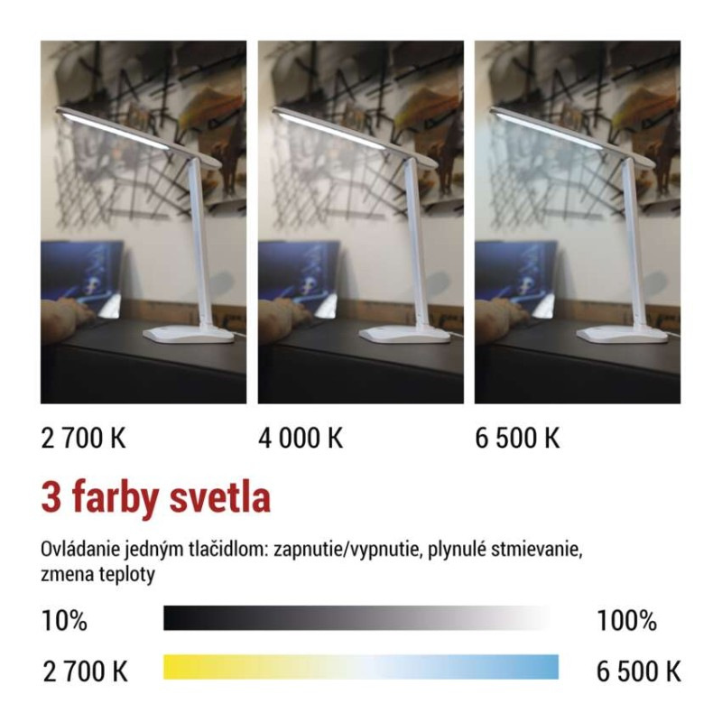 LED stolná lampa CHASE, biela 4