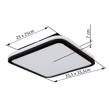 Stropné svietidlo kov čierny matný, akryl biely, stmievateľné, niekoľko úrovní pomocou nástenného sp 19