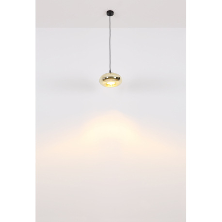 Závesné svietidlo, kov čierny, sklo medenej farby, Ø280, V:1200, bez žiarovky 1xE27, max. 60W 230V 5