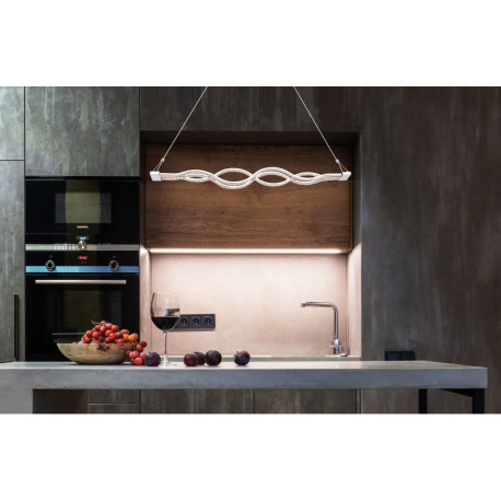 Závesné svietidlo, chróm, sklo priehľadné, sklenené krištále priehľadné, diaľkové ovládanie, fixácia 16