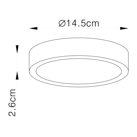 Stropné svietidlo, hliník matný nikel, akryl opálový, stmievateľné, D: 145, H: 26, vrátane 1xLED 15W 10