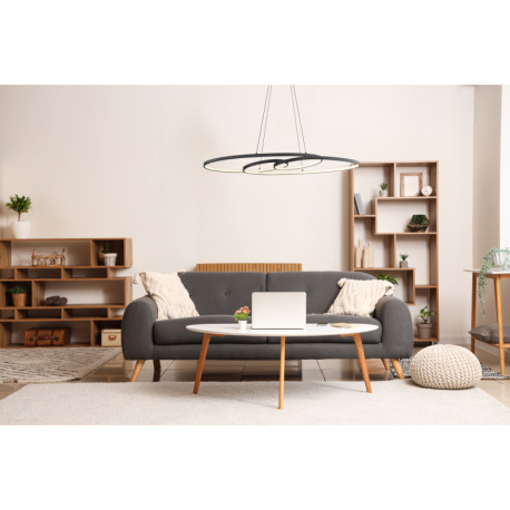 Závesné svietidlo, kov čierny, hliník čierny matný, plast biely, kábel PVC čierny, niekoľko úrovní c 13