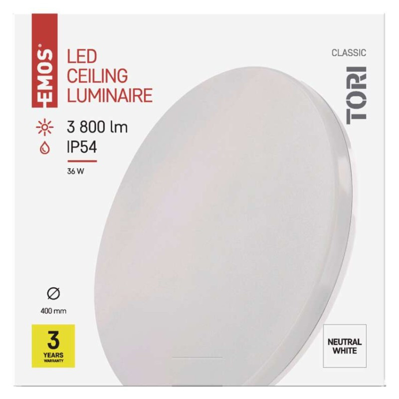 LED prisadené svietidlo TORI, kruhové biele 36W neutrálna b.,IP54 6