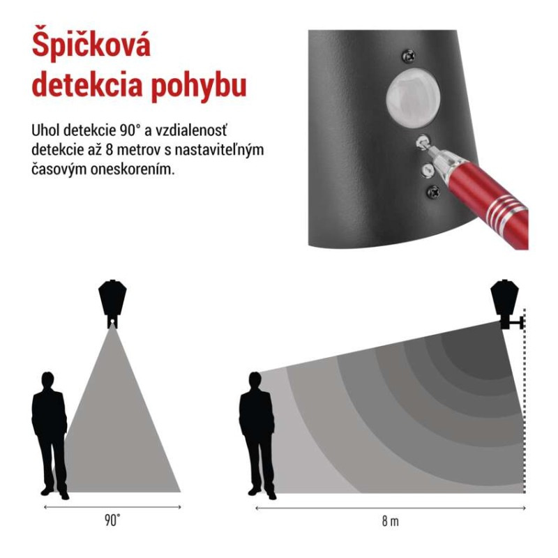 Záhradné nástenné svietidlo ADENIA, senzor súmraku, 19,8 x 15 x 29,8 cm, 1 x E27, 15 W 3