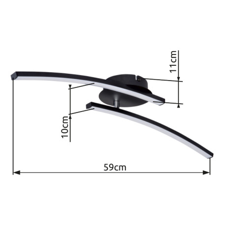 Stropné svietidlo, kov čierny matný, plast biely, nastaviteľné, zmena farby svetla pomocou nástennéh 18