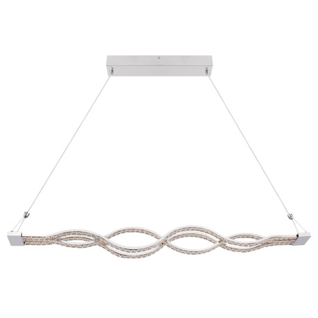 Závesné svietidlo, chróm, sklo priehľadné, sklenené krištále priehľadné, diaľkové ovládanie, fixácia 19